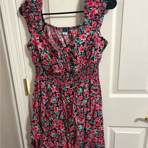 Floral Women’s Dress in Pink and Green